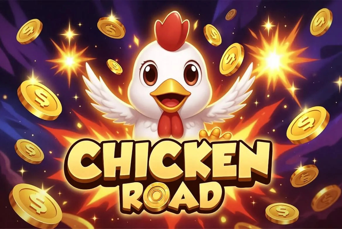 Курица на дороге и шкала множителя в краш-игре Chicken Road